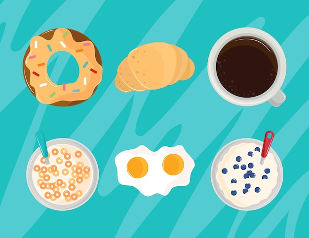 Vector set of breakfast