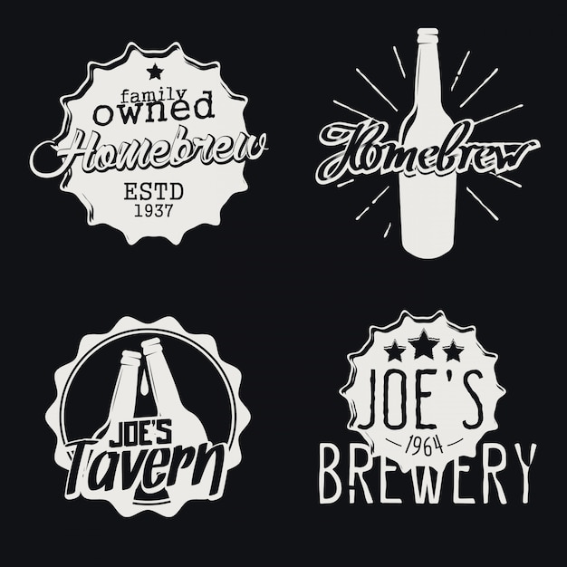 Set of brewery labels. Homebrew badges