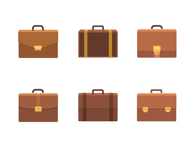 Set of briefcase  illustration