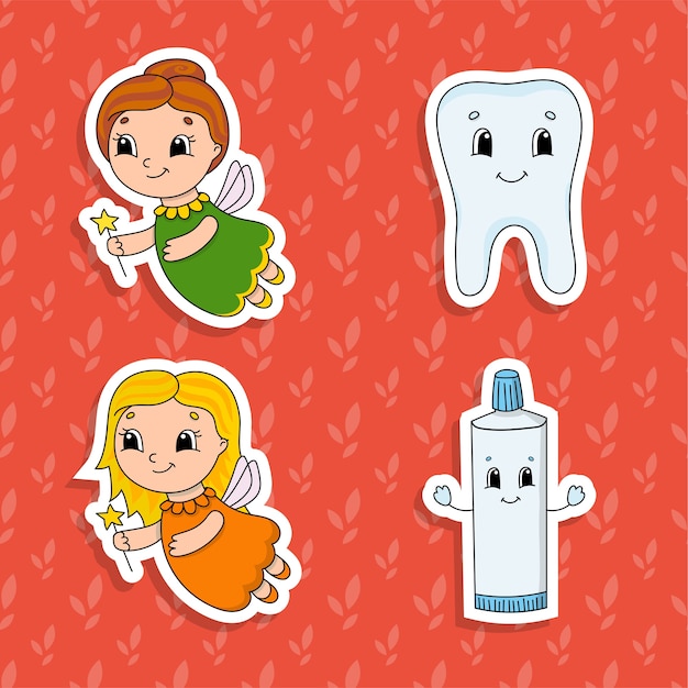 Vector set of bright color stickers for kids.