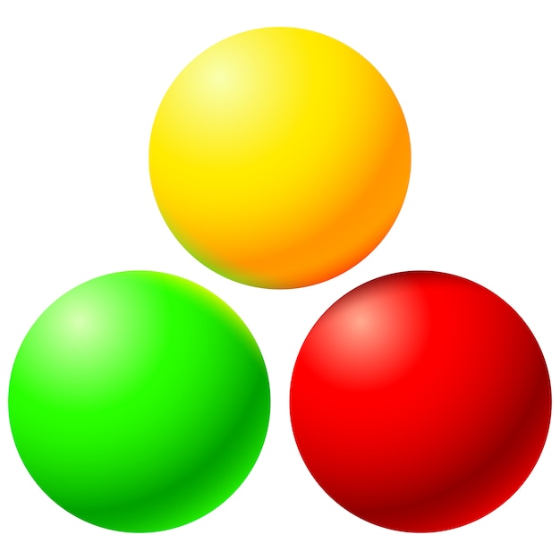 Set of bright colored balls