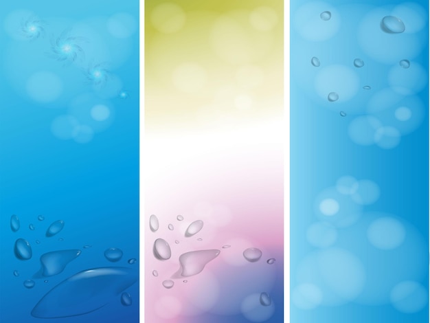 Set of bright colorful watercolor background Premium Vector