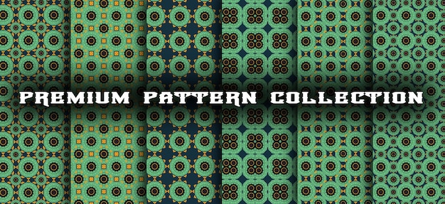 배경에 대한 밝은 녹색 둥근 모양 패턴 세트