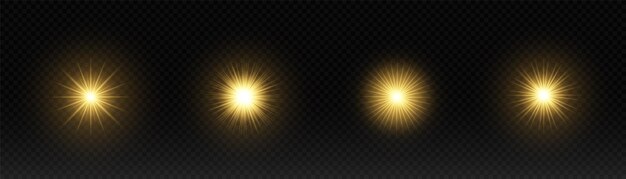 Set di effetti di luce brillante di nova sun bursts per l'illustrazione vettoriale