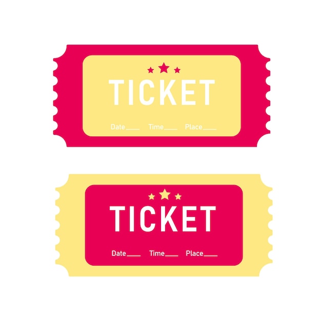 A set of bright tickets Ticket templates Date time