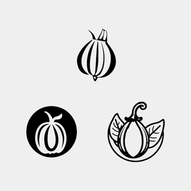 set of brinjal icons logos vector