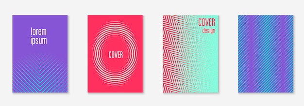 Set brochure as minimalist trendy cover Line geometric element