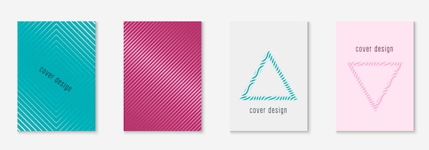 Vettore imposta la brochure come copertina alla moda minimalista elemento geometrico di linea