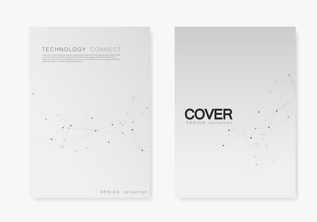 Vector set brochures covers template with connect