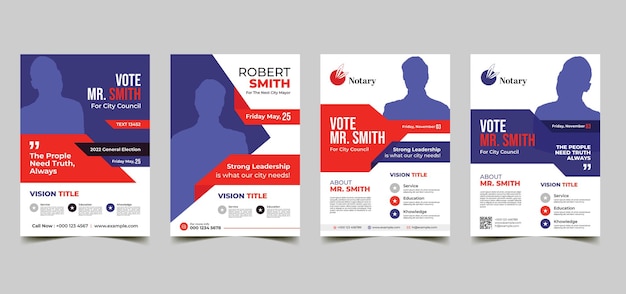 Vector a set of brochures for vote and vote.