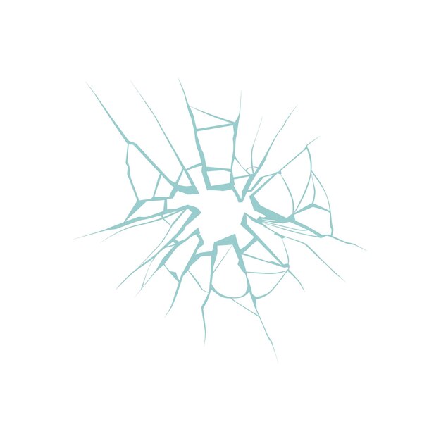 Vector set of broken glass vector elements broken