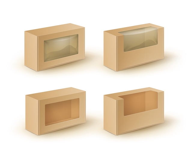 Set of brown cardboard packaging