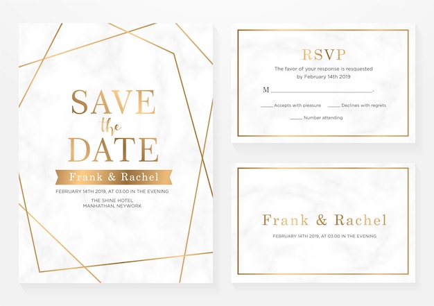 Set bruiloft uitnodigingskaart