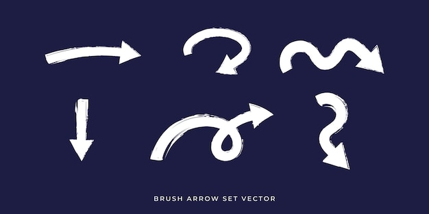 Vector set of brush arrows vector illustration