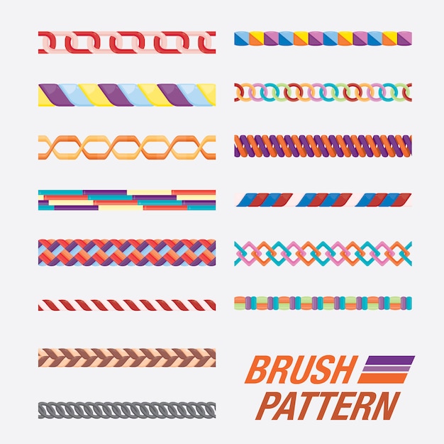 Vector set of brush pattern.  seamless brush.