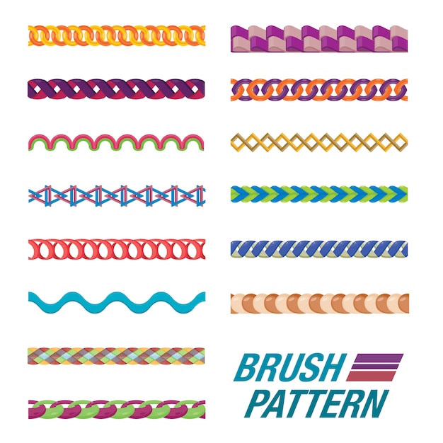 Set of brush pattern.  seamless brush.