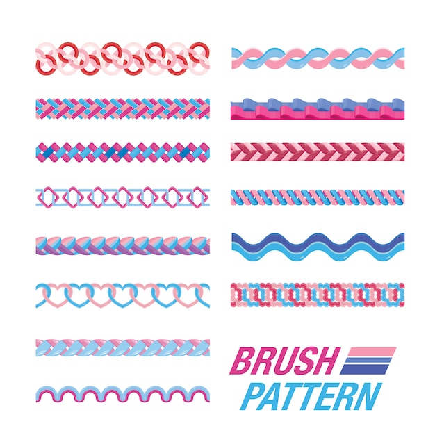 Vector set of brush pattern.  seamless brush.