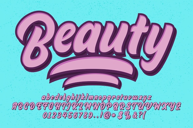 Set of brush script font