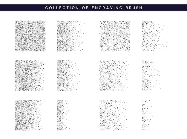 Set brush stipple pattern for design. dots texture. vector illustration