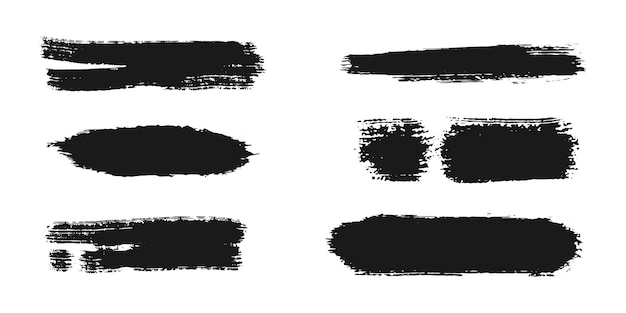 set of brush stroke brush painted for design elements grunge brush strokes abstract painted background templates isolated on white background vector illustration