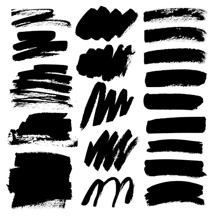 Vector set of brush stroke.