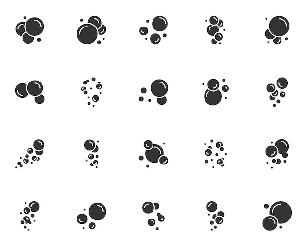 Set of bubble icons foam