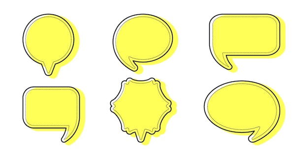 Vector set of bubble speech flat minimalist design