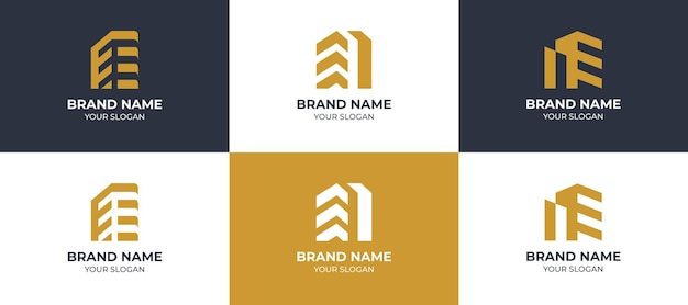 Set of building architecture logo template