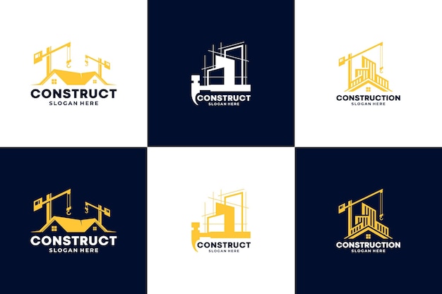 Vector set of building logo design construction logo concept