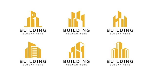 Set of building logo design template