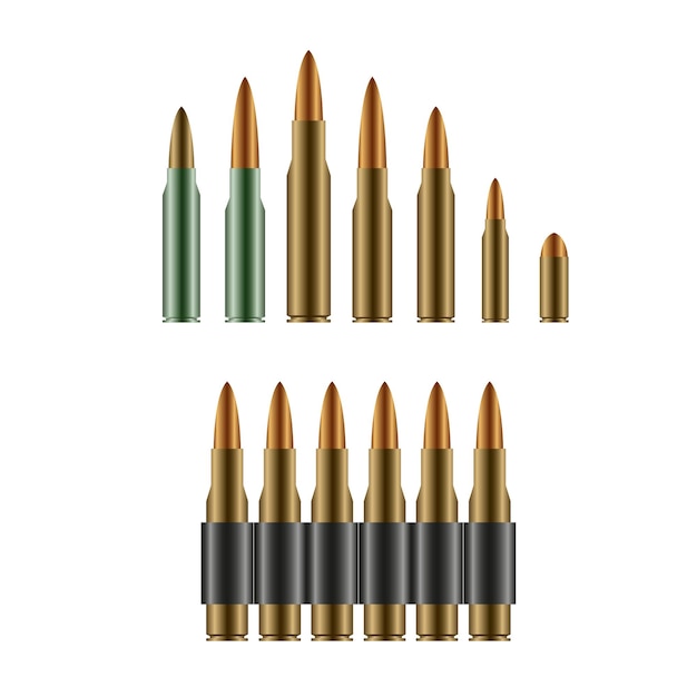Set of bullets vector