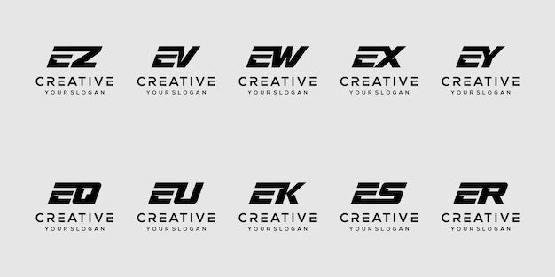 set bundel letter e logo ontwerp