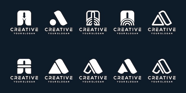 set bundel letter een logo-ontwerp