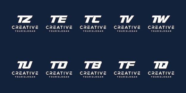 set bundel letter t logo ontwerp