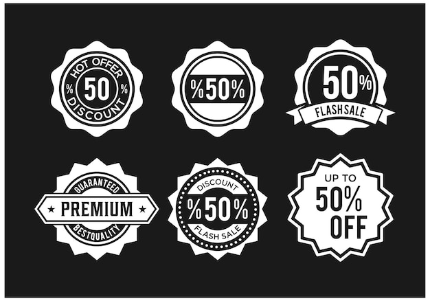 Set bundel promotie badge vector