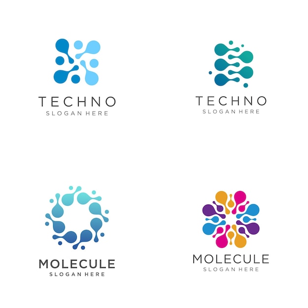 Vector set bundel van molecuul logo-ontwerp