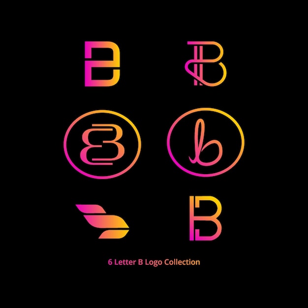 Set bundle colorful letter B logo design