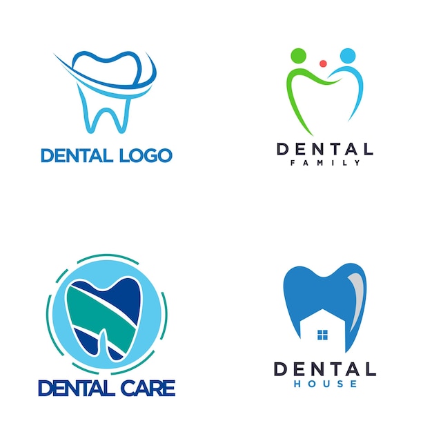 Set bundle of dental logo design