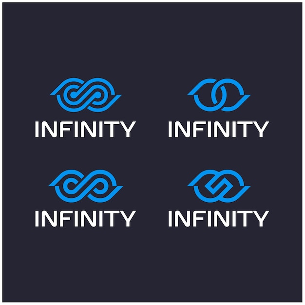 Vector set bundle flat infinity logo design template