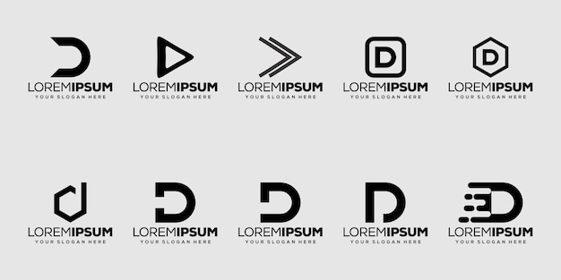 세트 번들 initia 문자 d 로고 디자인
