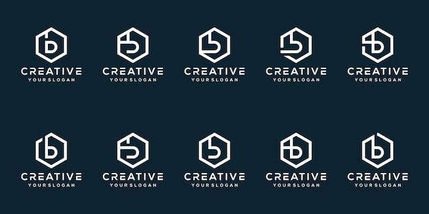 Set bundle letter b logo design template