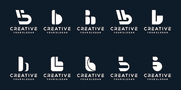 set bundle letter b logo template