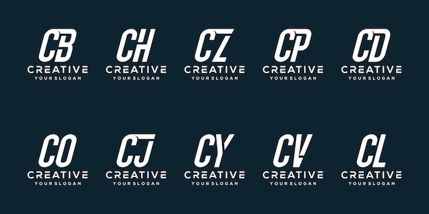 Vector set bundle letter c logo design