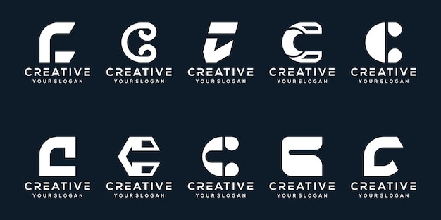 set bundle letter c logo design