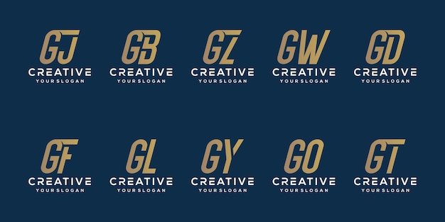 set bundle letter g logo design