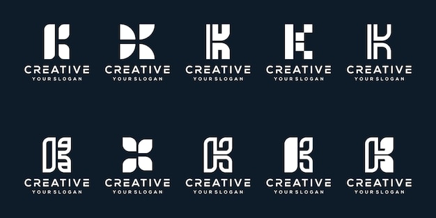 set bundle letter k logo template