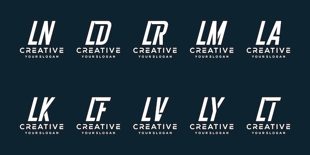 set bundle letter l logo design