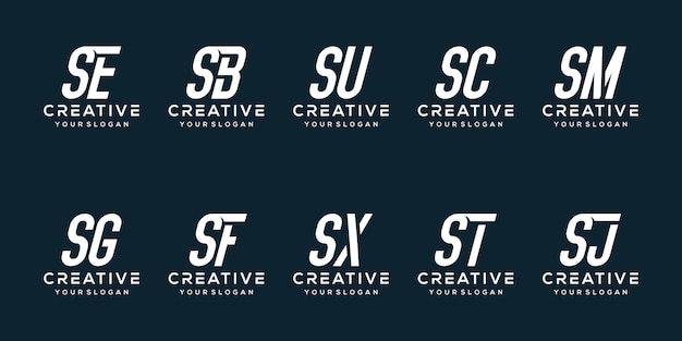 Set bundle letter s logo template