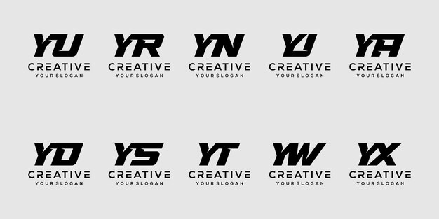 Set bundle letter y logo template