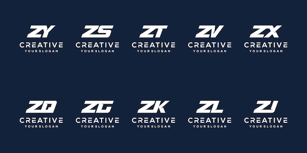 set bundle letter z logo template